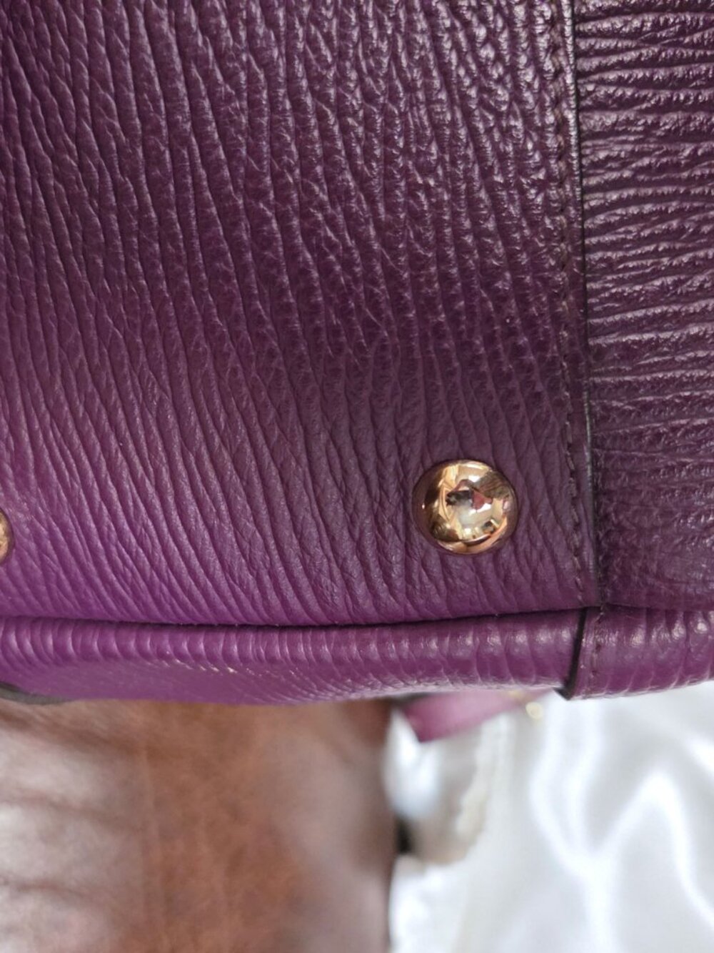 Furla Leather Piper Satchel - Purple - EUC - Picture 10 of 16